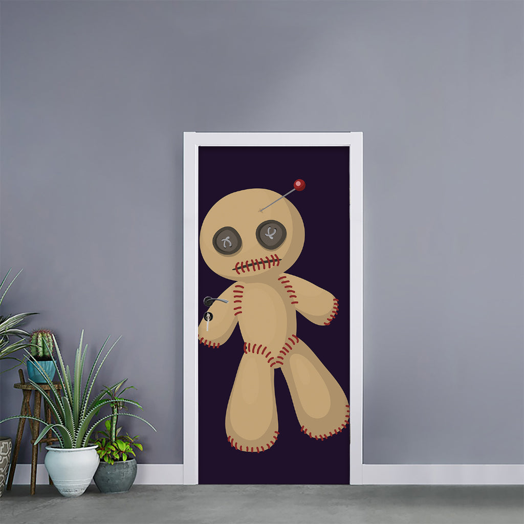 Cute Voodoo Doll Print Door Sticker