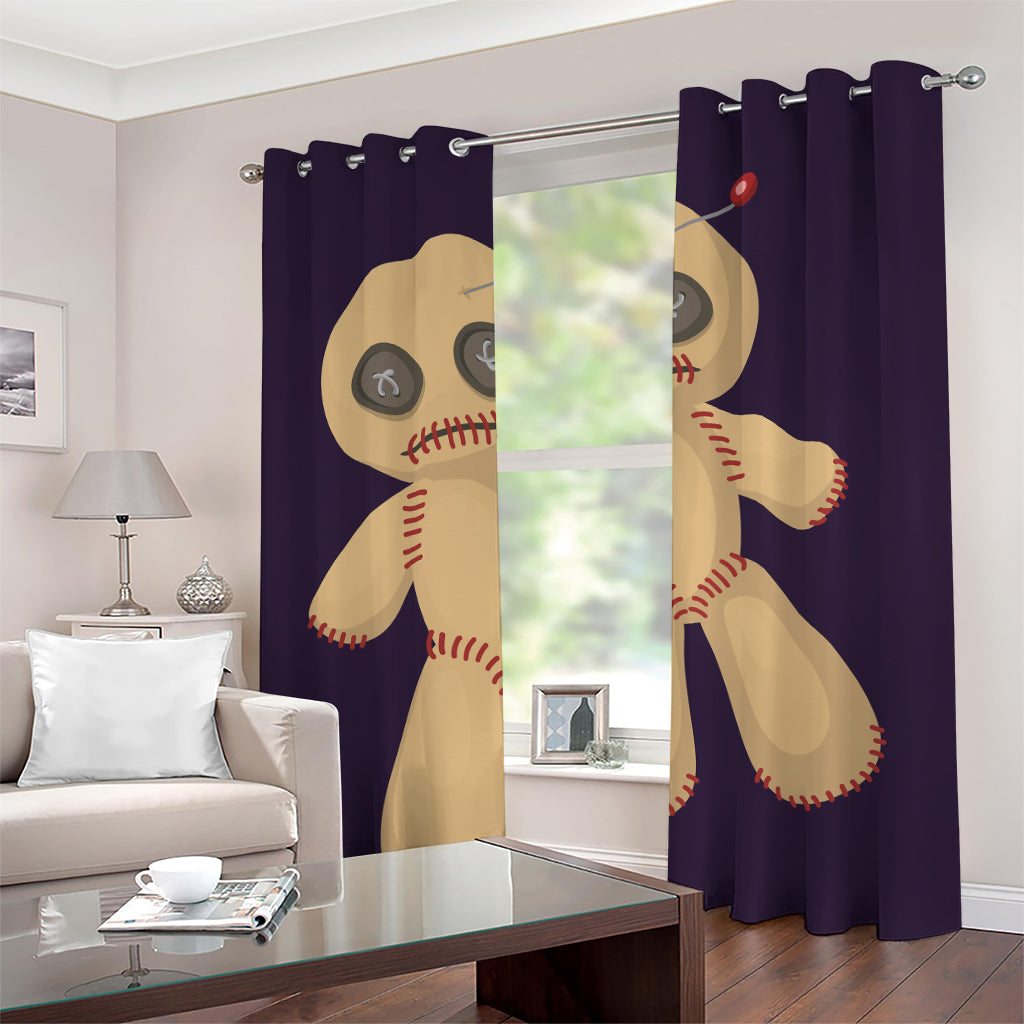 Cute Voodoo Doll Print Grommet Curtains