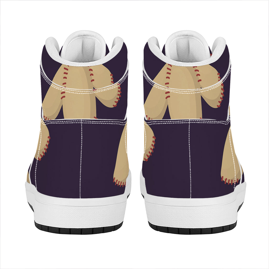 Cute Voodoo Doll Print High Top Leather Sneakers