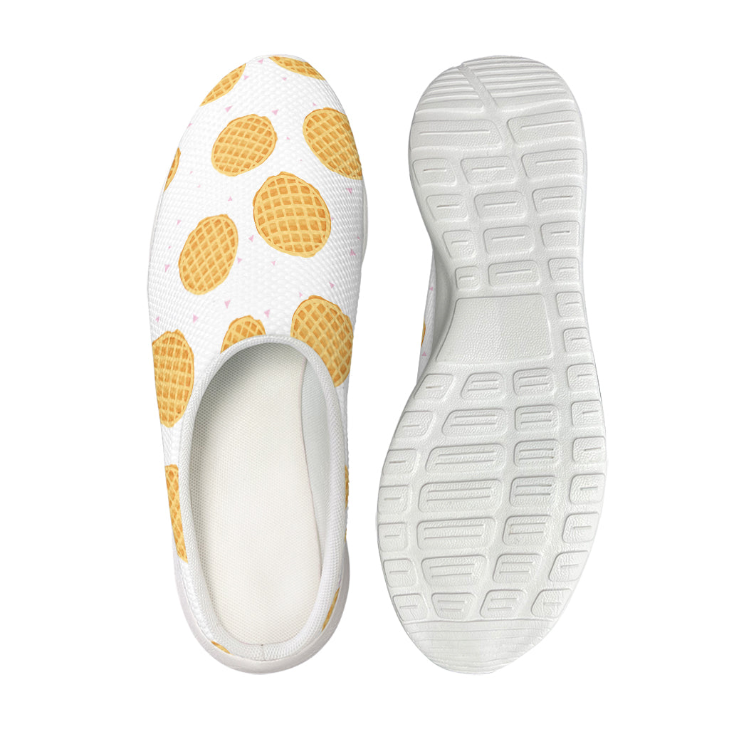 Cute Waffle Pattern Print Mesh Casual Shoes