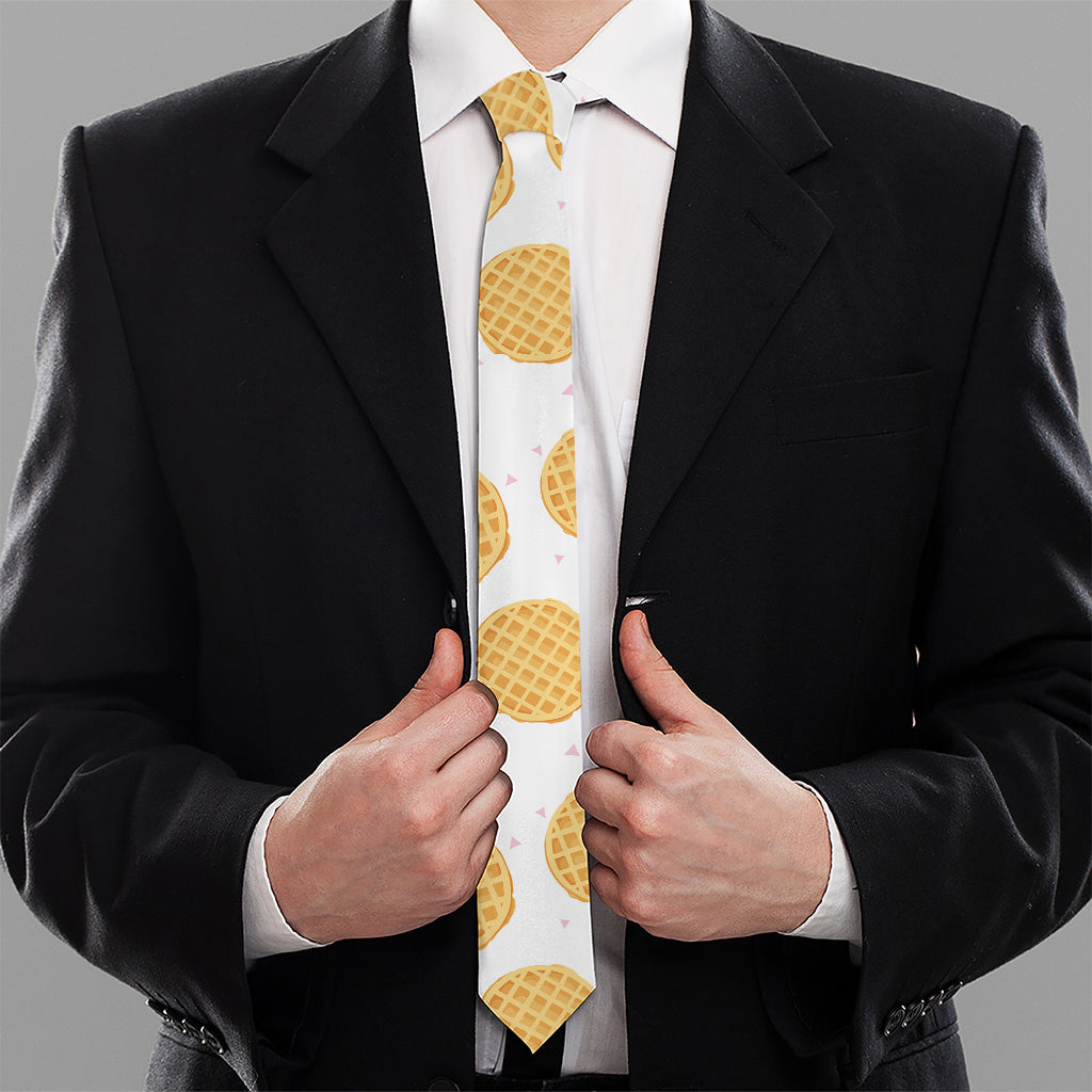 Cute Waffle Pattern Print Necktie