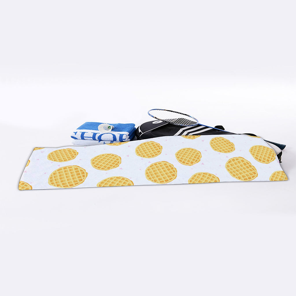Cute Waffle Pattern Print Sports Towel