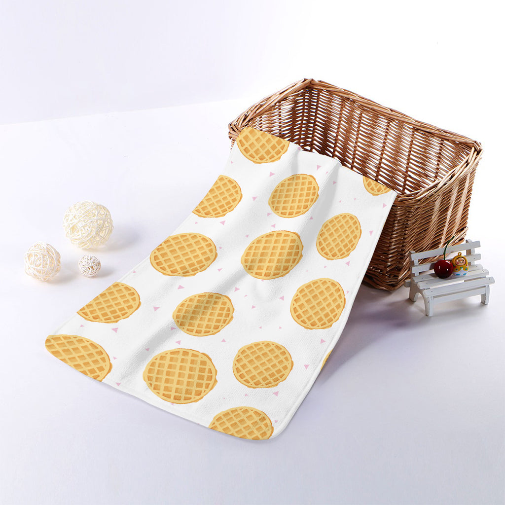 Cute Waffle Pattern Print Towel