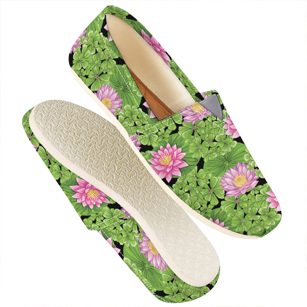 Cute Water Lily Pattern Print Casual Shoes