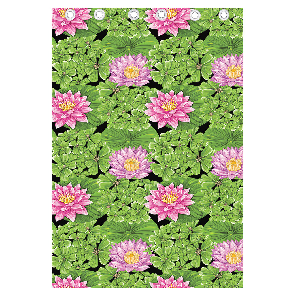 Cute Water Lily Pattern Print Curtain