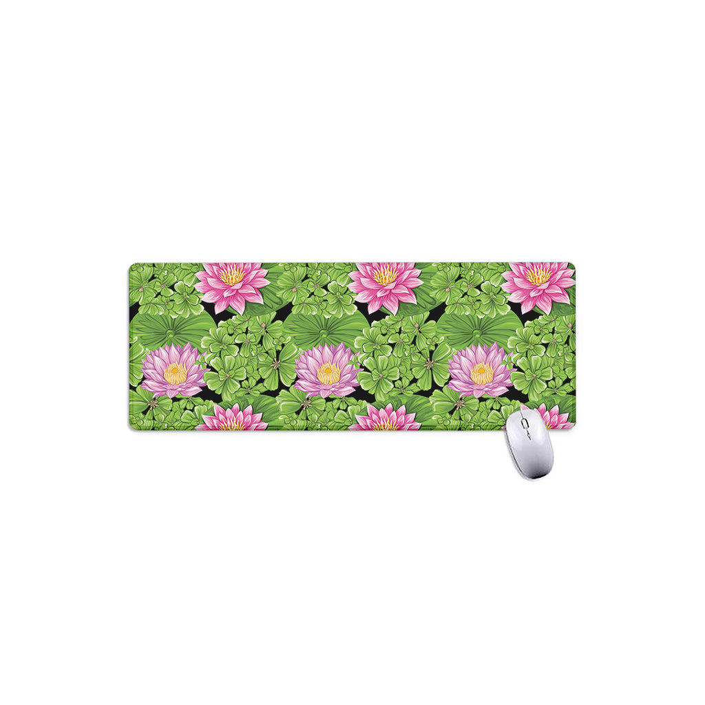 Cute Water Lily Pattern Print Extended Mouse Pad