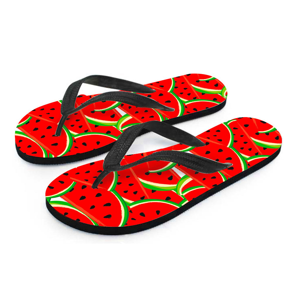 Cute Watermelon Pieces Pattern Print Flip Flops