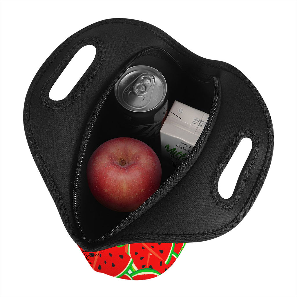 Cute Watermelon Pieces Pattern Print Neoprene Lunch Bag