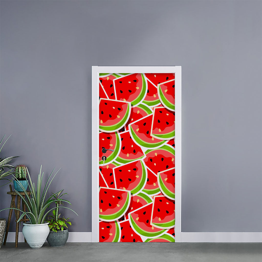 Cute Watermelon Slices Pattern Print Door Sticker