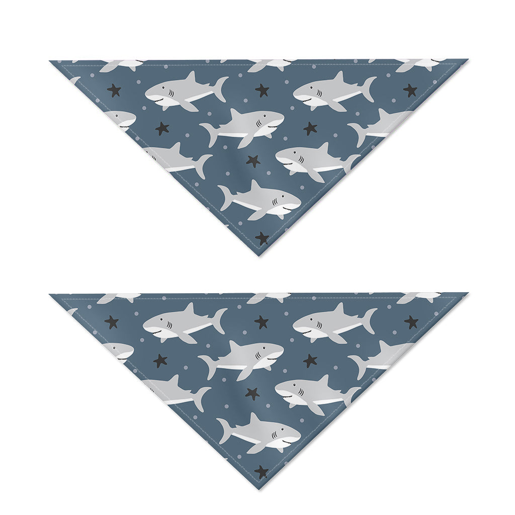 Cute White Shark Pattern Print Dog Bandana