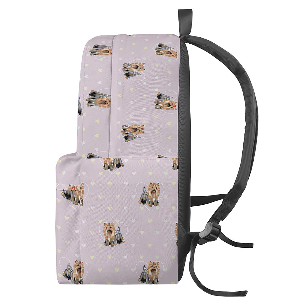 Cute Yorkshire Terrier Pattern Print Backpack