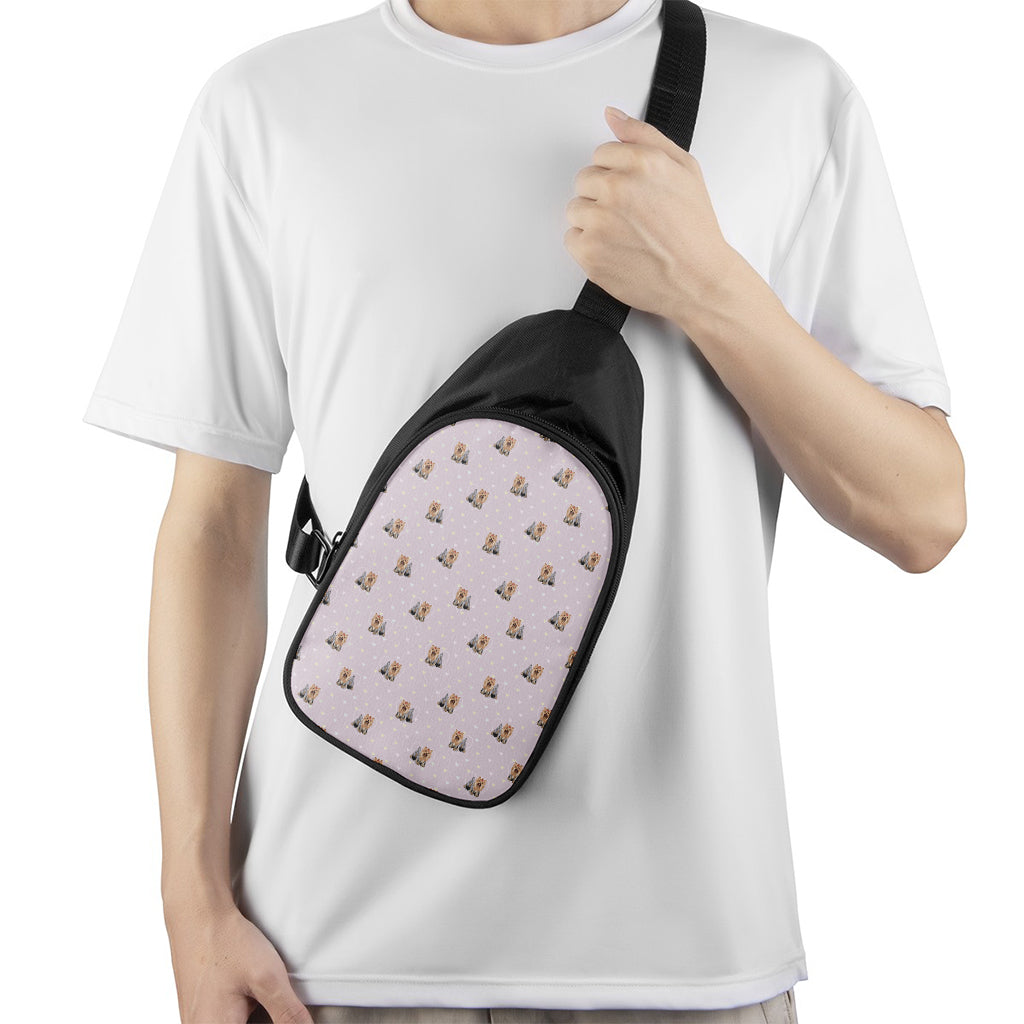 Cute Yorkshire Terrier Pattern Print Chest Bag