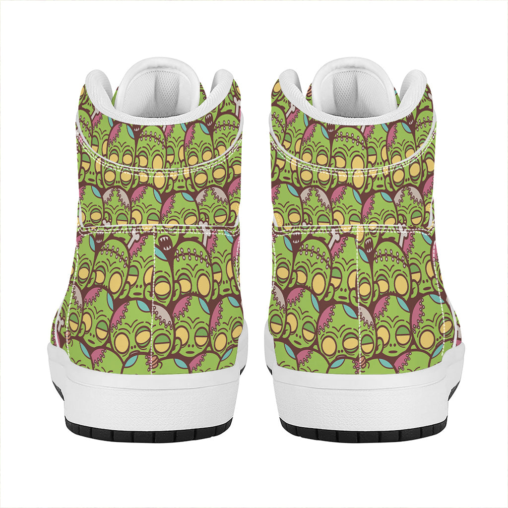 Cute Zombie Pattern Print High Top Leather Sneakers