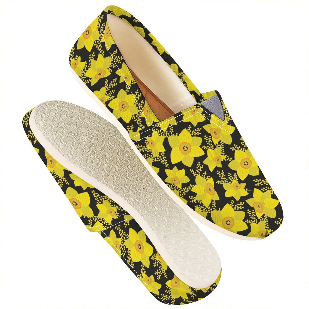 Daffodil And Mimosa Pattern Print Casual Shoes