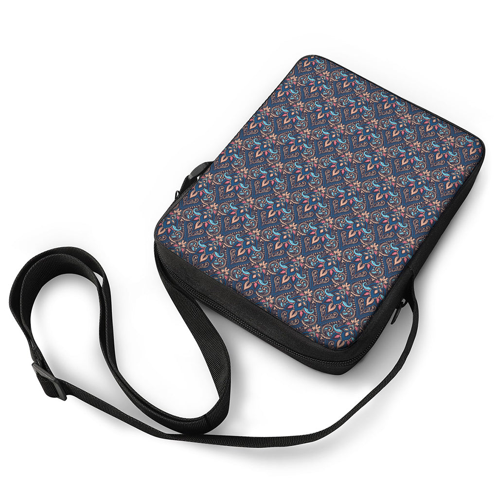 Damask Boho Pattern Print Rectangular Crossbody Bag
