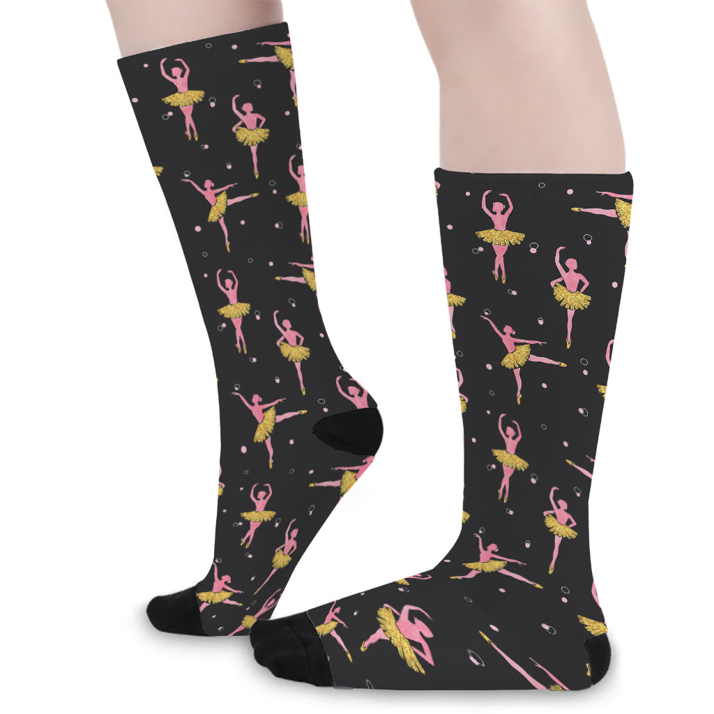 Dancing Ballet Pattern Print Long Socks