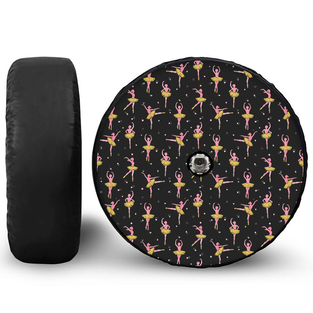 Dancing Ballet Pattern Print Tire Cover With Camera Hole