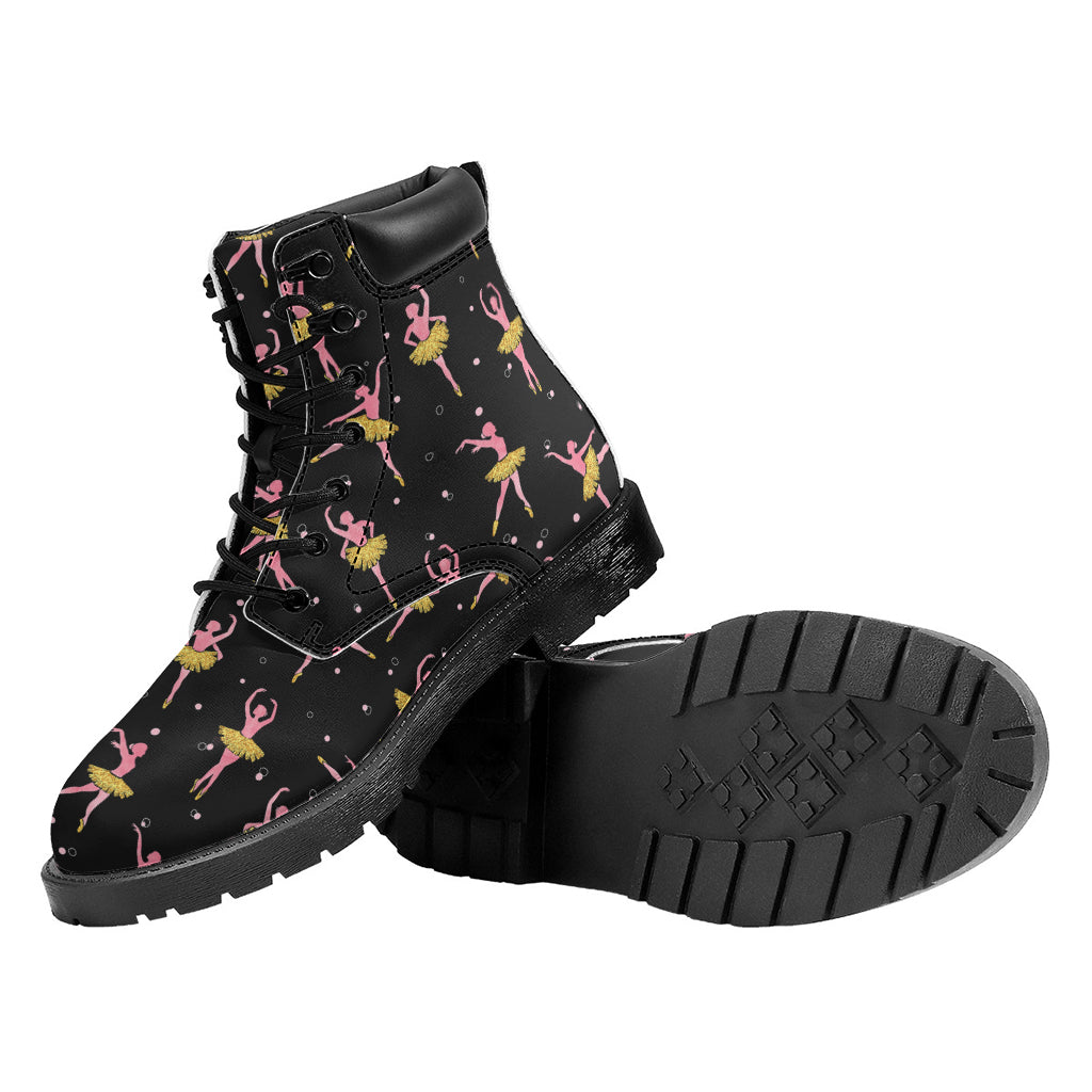 Dancing Ballet Pattern Print Work Boots