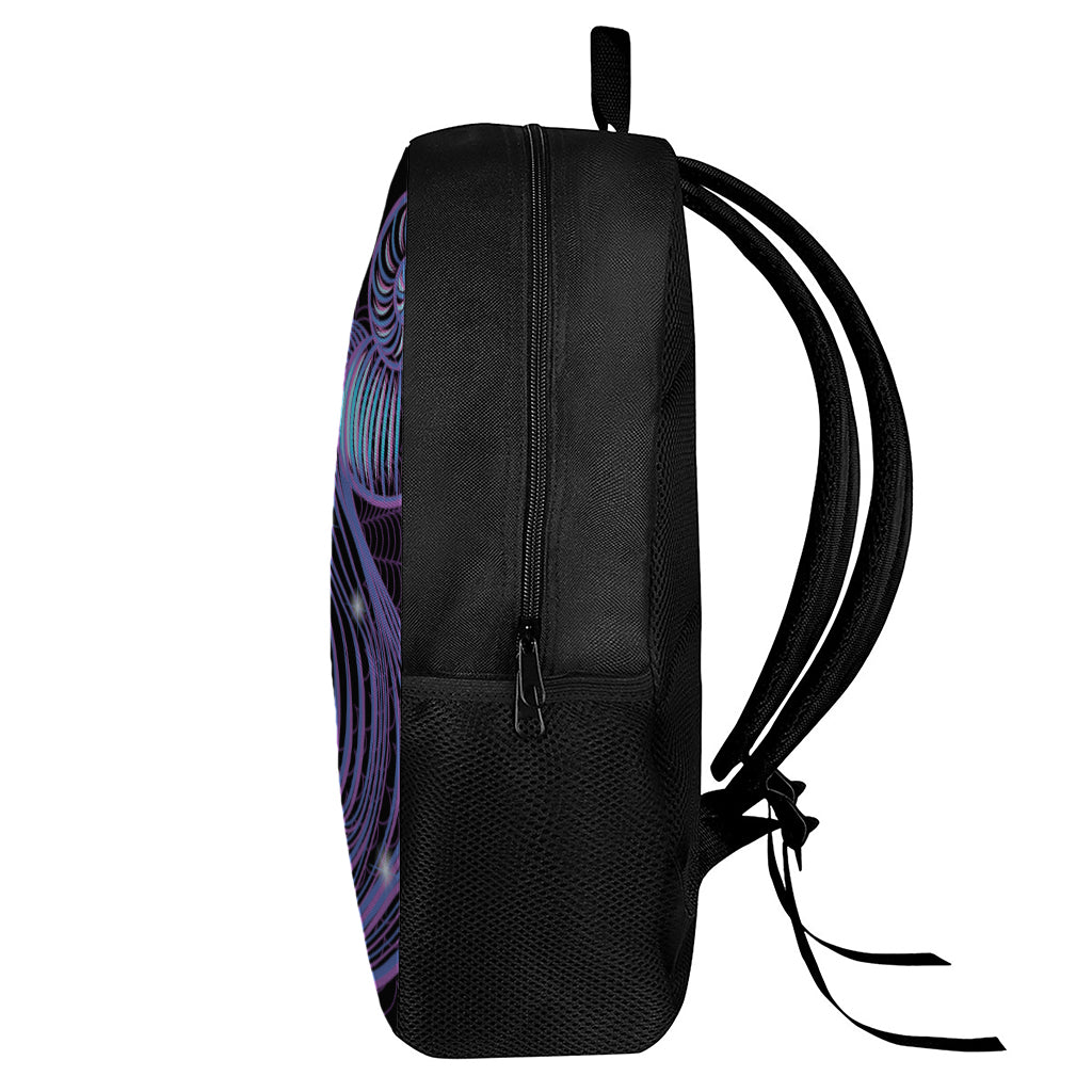 Dark Aquarius Zodiac Sign Print 17 Inch Backpack