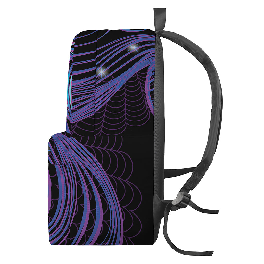 Dark Aquarius Zodiac Sign Print Backpack