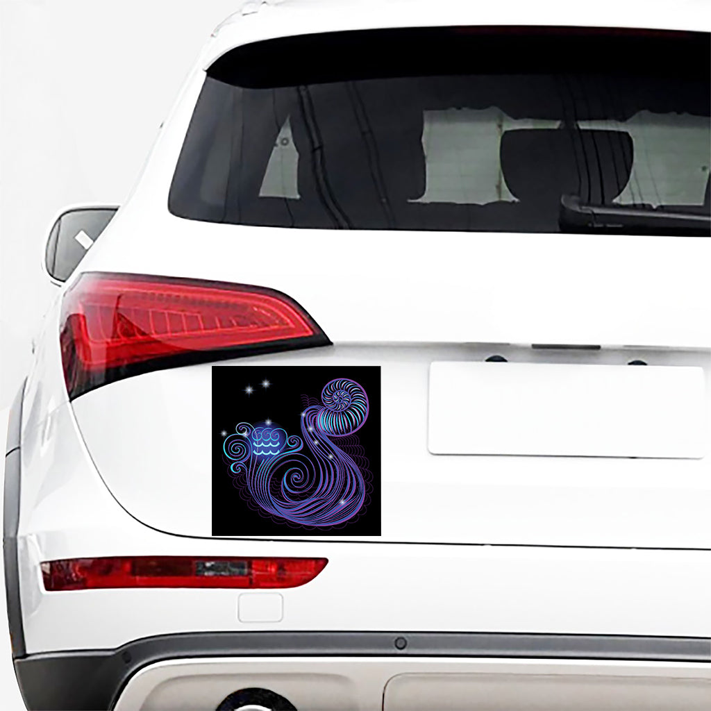 Dark Aquarius Zodiac Sign Print Car Sticker
