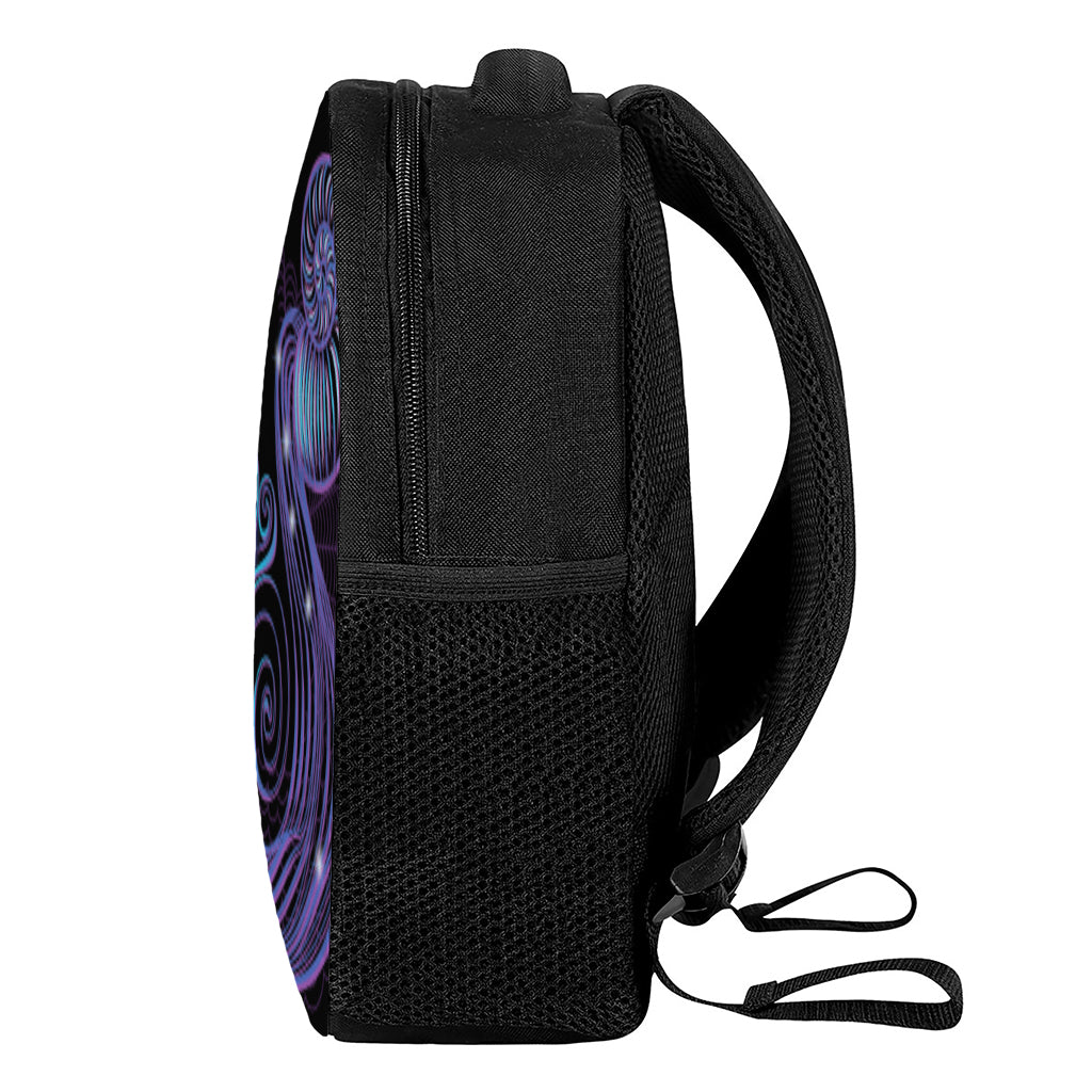 Dark Aquarius Zodiac Sign Print Casual Backpack