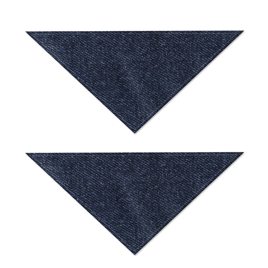Dark Blue Denim Jeans Print Dog Bandana