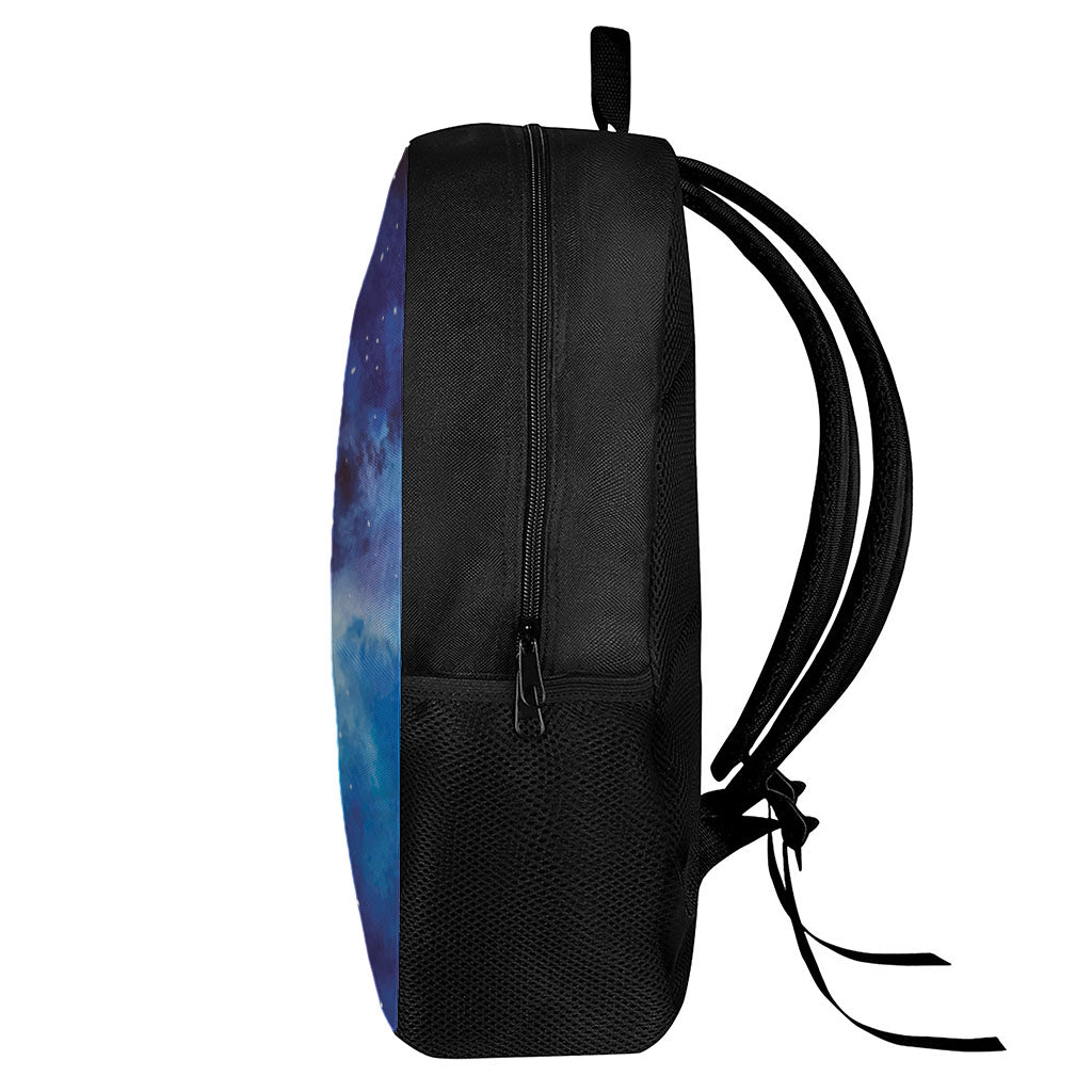 Dark Blue Galaxy Space Print 17 Inch Backpack