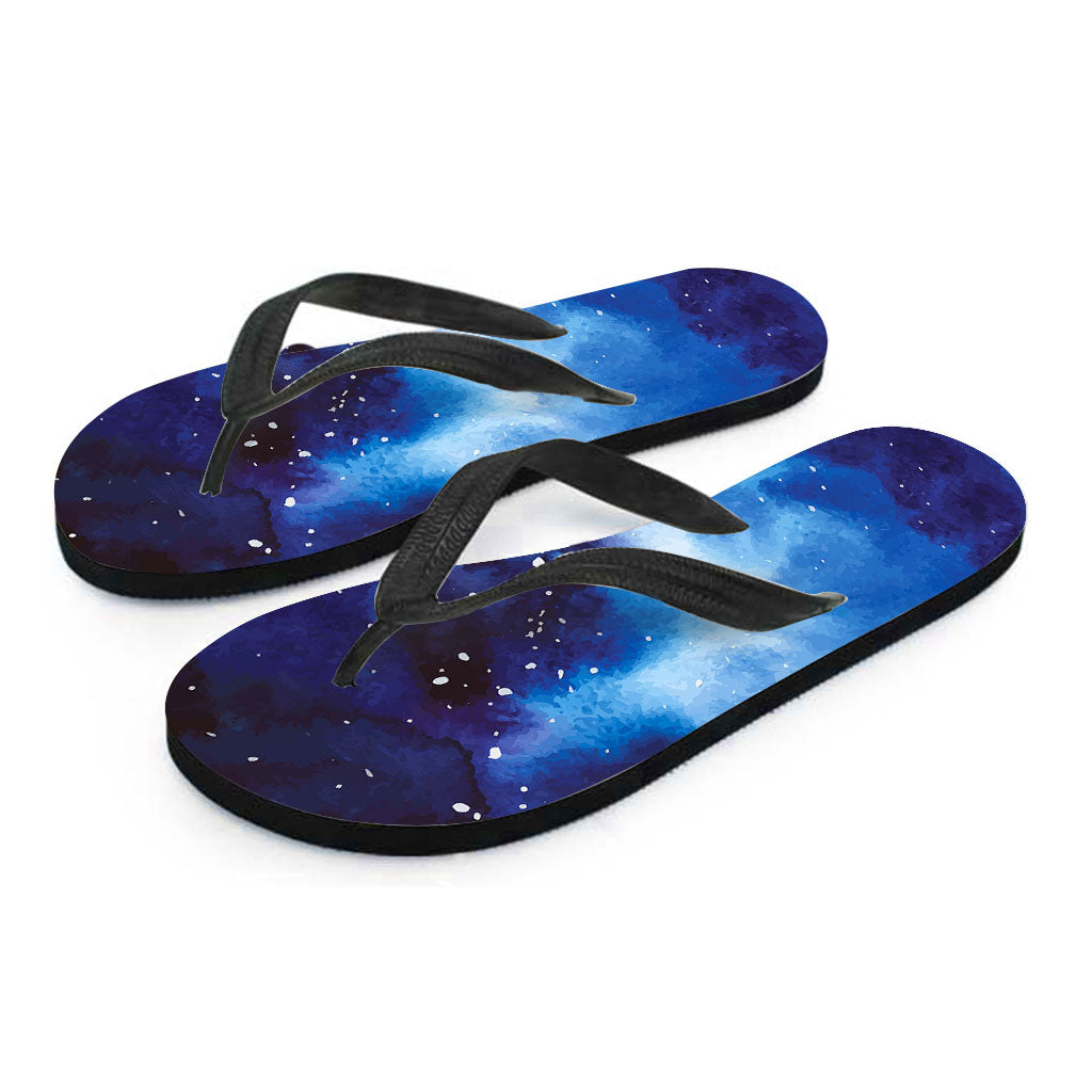 Dark Blue Galaxy Space Print Flip Flops