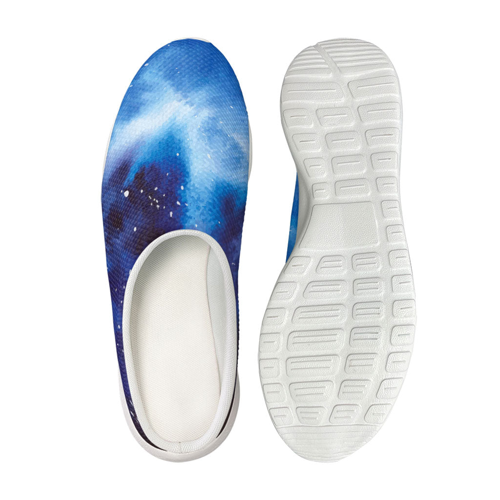 Dark Blue Galaxy Space Print Mesh Casual Shoes