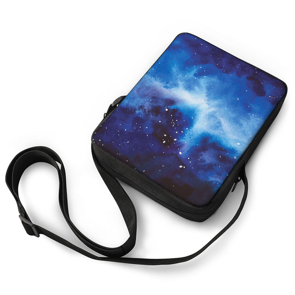 Dark Blue Galaxy Space Print Rectangular Crossbody Bag