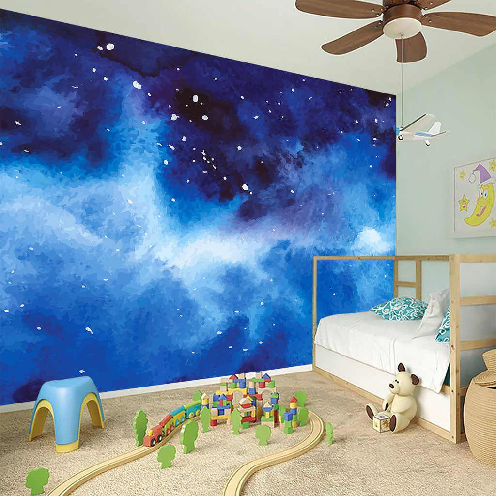 Dark Blue Galaxy Space Print Wall Sticker