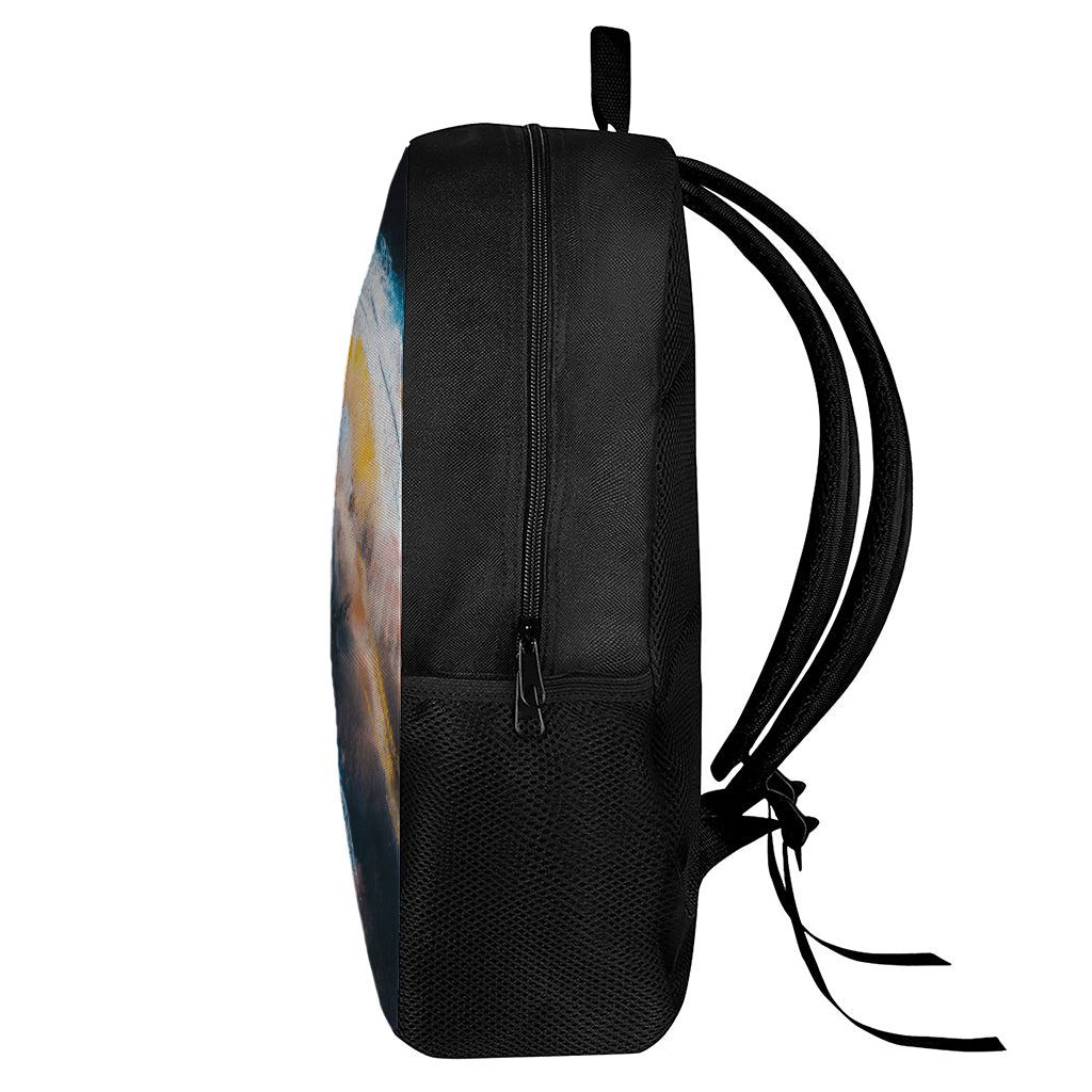 Dark Blue Horse Painting Print 17 Inch Backpack
