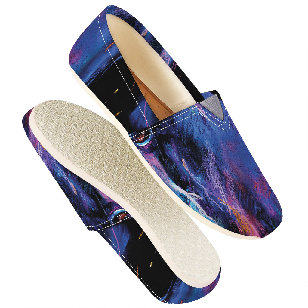 Dark Blue Horse Portrait Print Casual Shoes