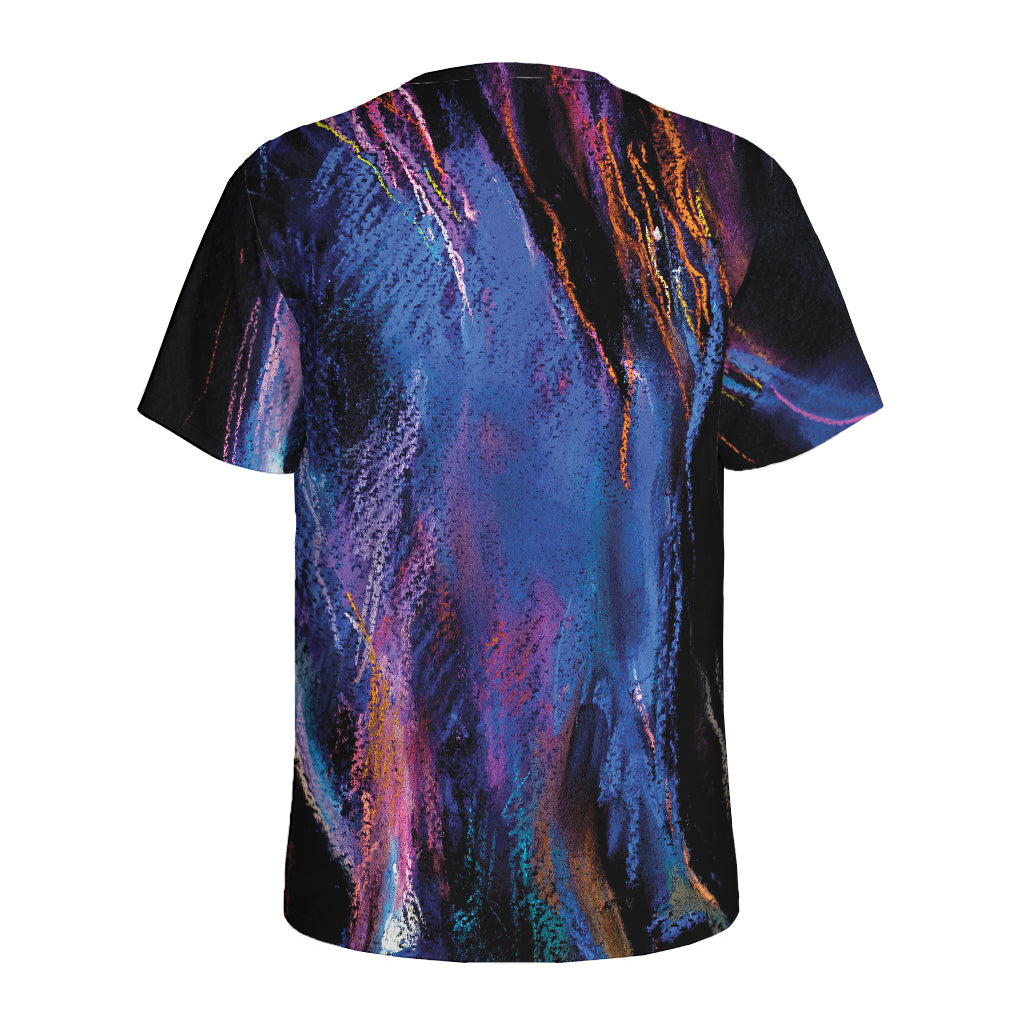 Dark Blue Horse Portrait Print Men's Sports T-Shirt
