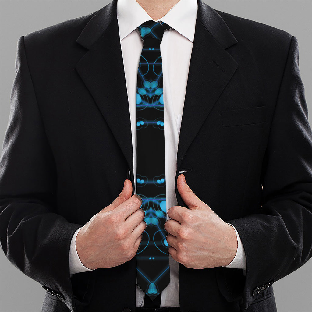 Dark Blue Kaleidoscope Print Necktie