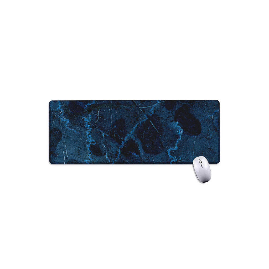Dark Blue Marble Print Extended Mouse Pad