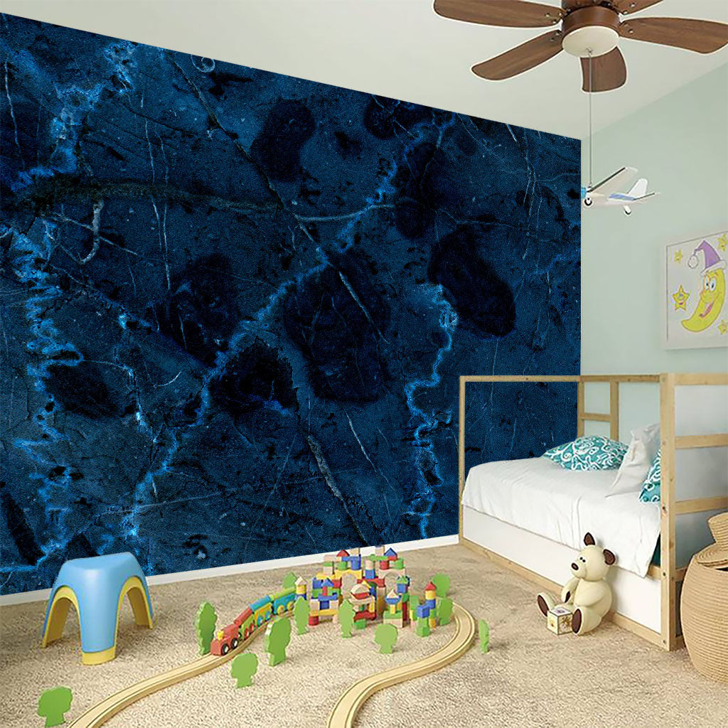 Dark Blue Marble Print Wall Sticker