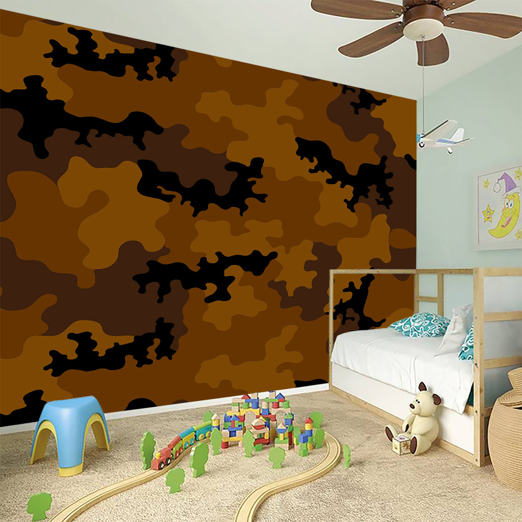Dark Brown Camouflage Print Wall Sticker