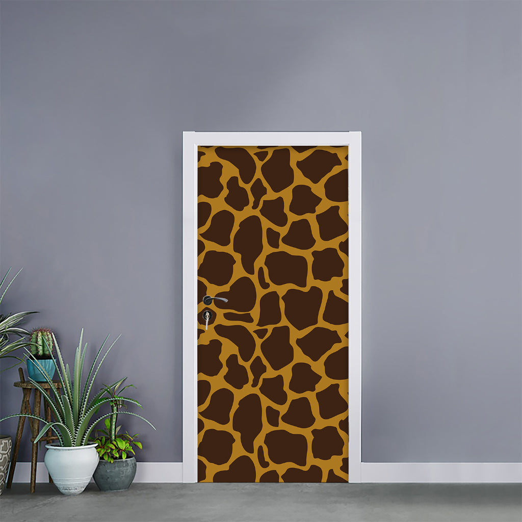 Dark Brown Cow Print Door Sticker