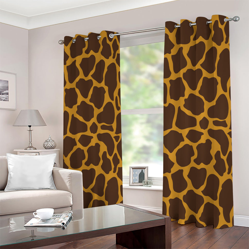 Dark Brown Cow Print Extra Wide Grommet Curtains