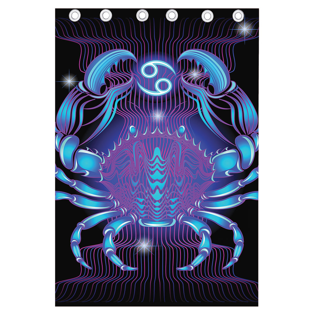 Dark Cancer Zodiac Sign Print Curtain