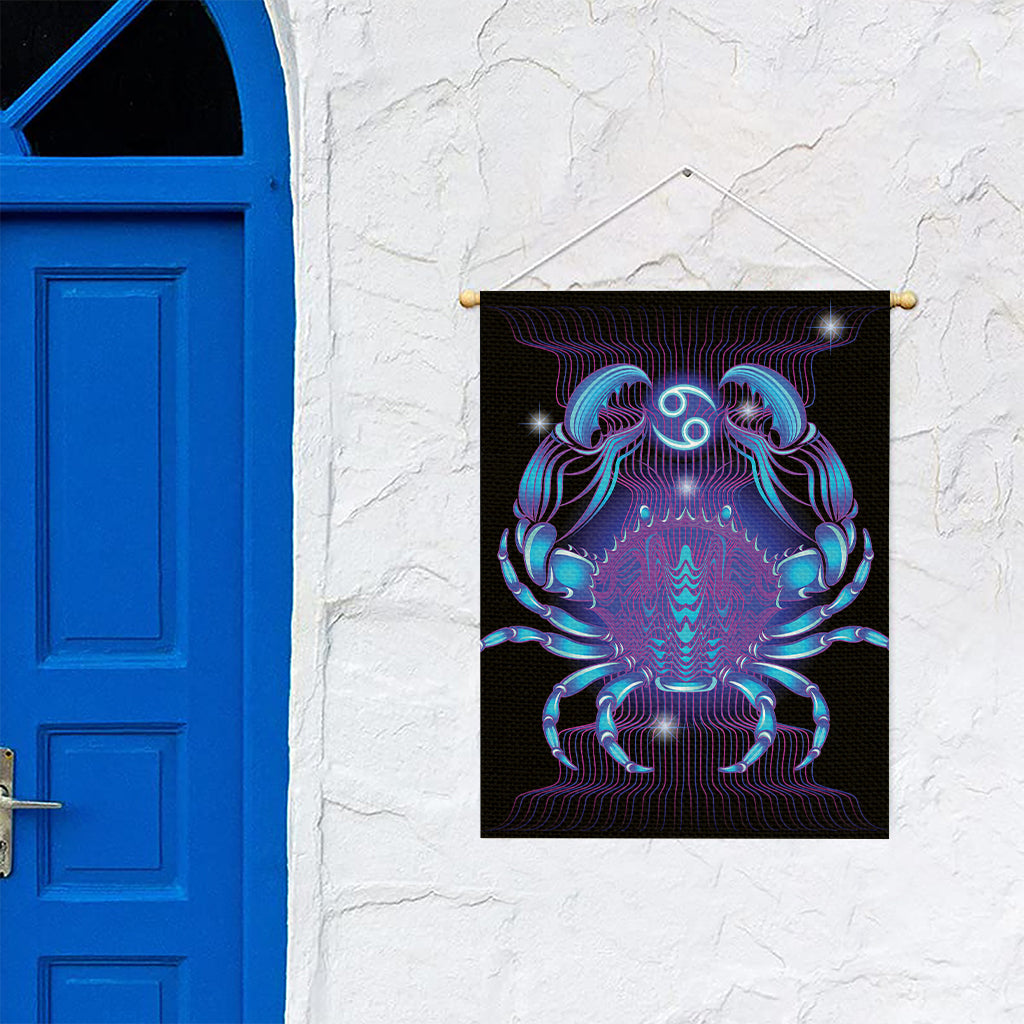 Dark Cancer Zodiac Sign Print Garden Flag