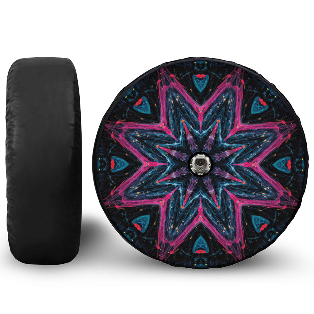 Dark Cloud Kaleidoscope Print Tire Cover With Camera Hole