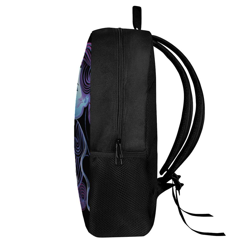 Dark Gemini Zodiac Sign Print 17 Inch Backpack