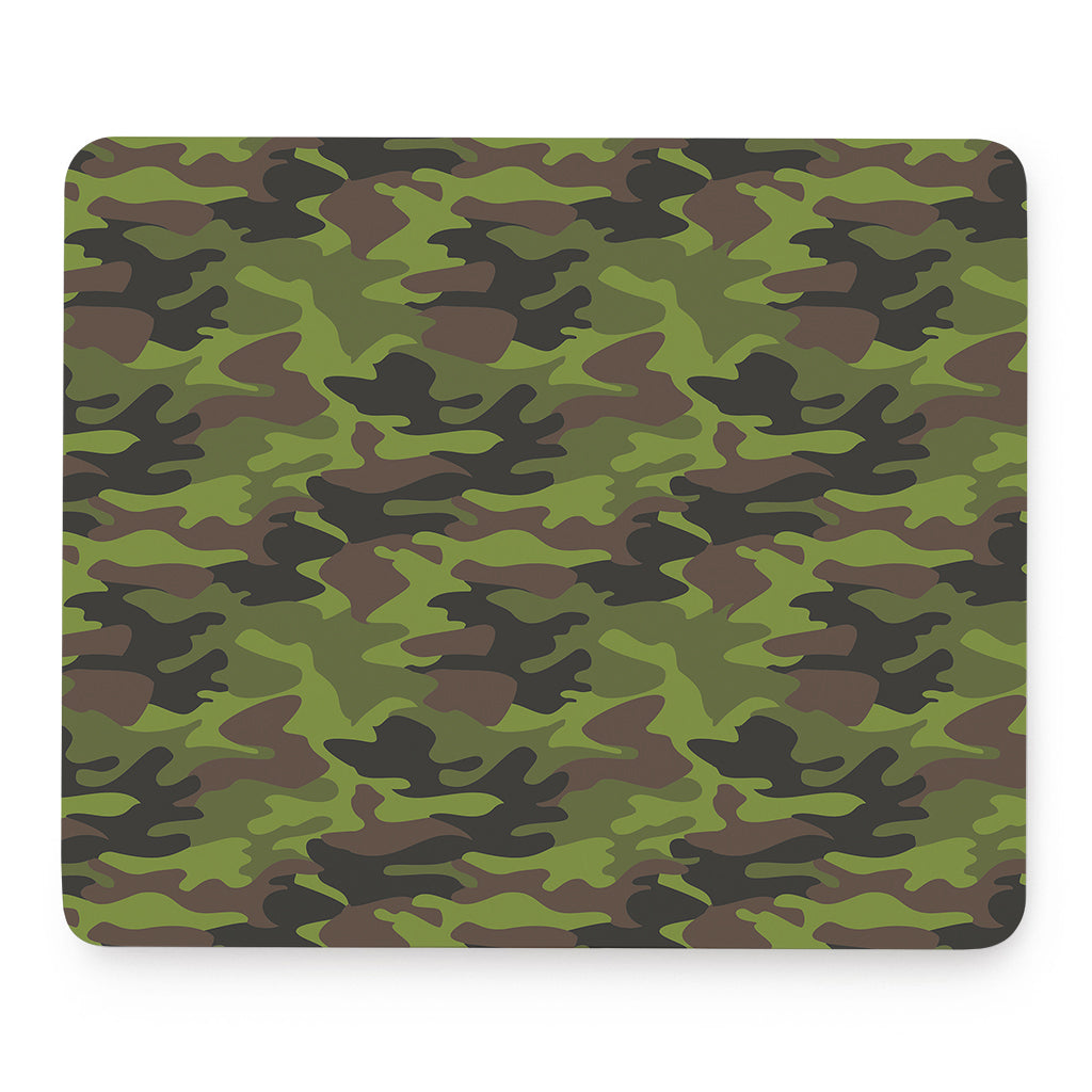 Dark Green And Black Camouflage Print Mouse Pad