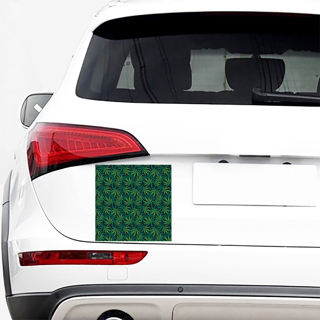 Dark Green Hemp Pattern Print Car Sticker