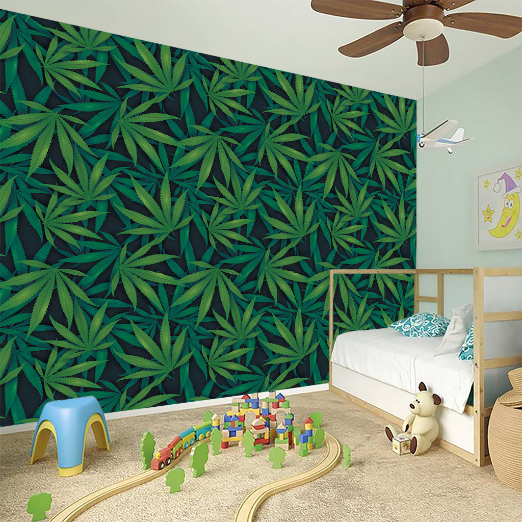 Dark Green Hemp Pattern Print Wall Sticker