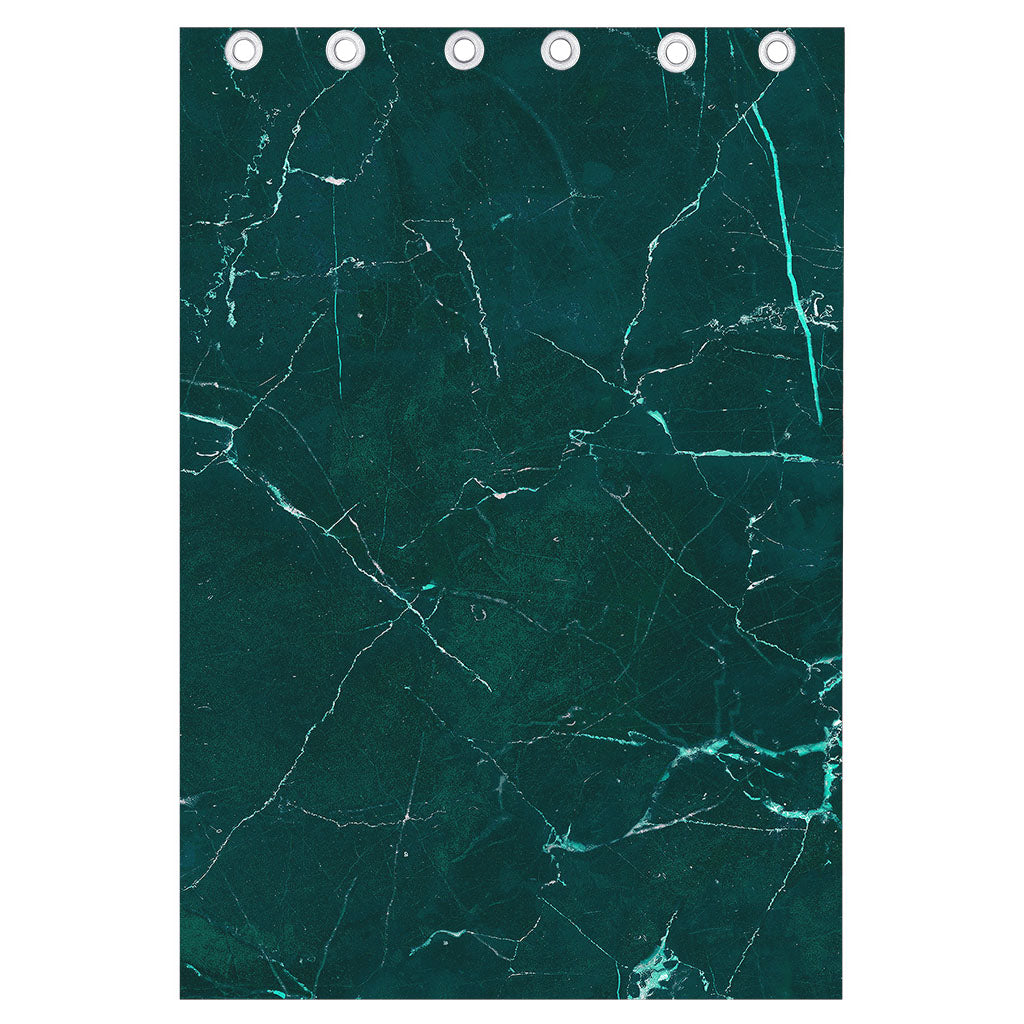 Dark Green Marble Print Curtain