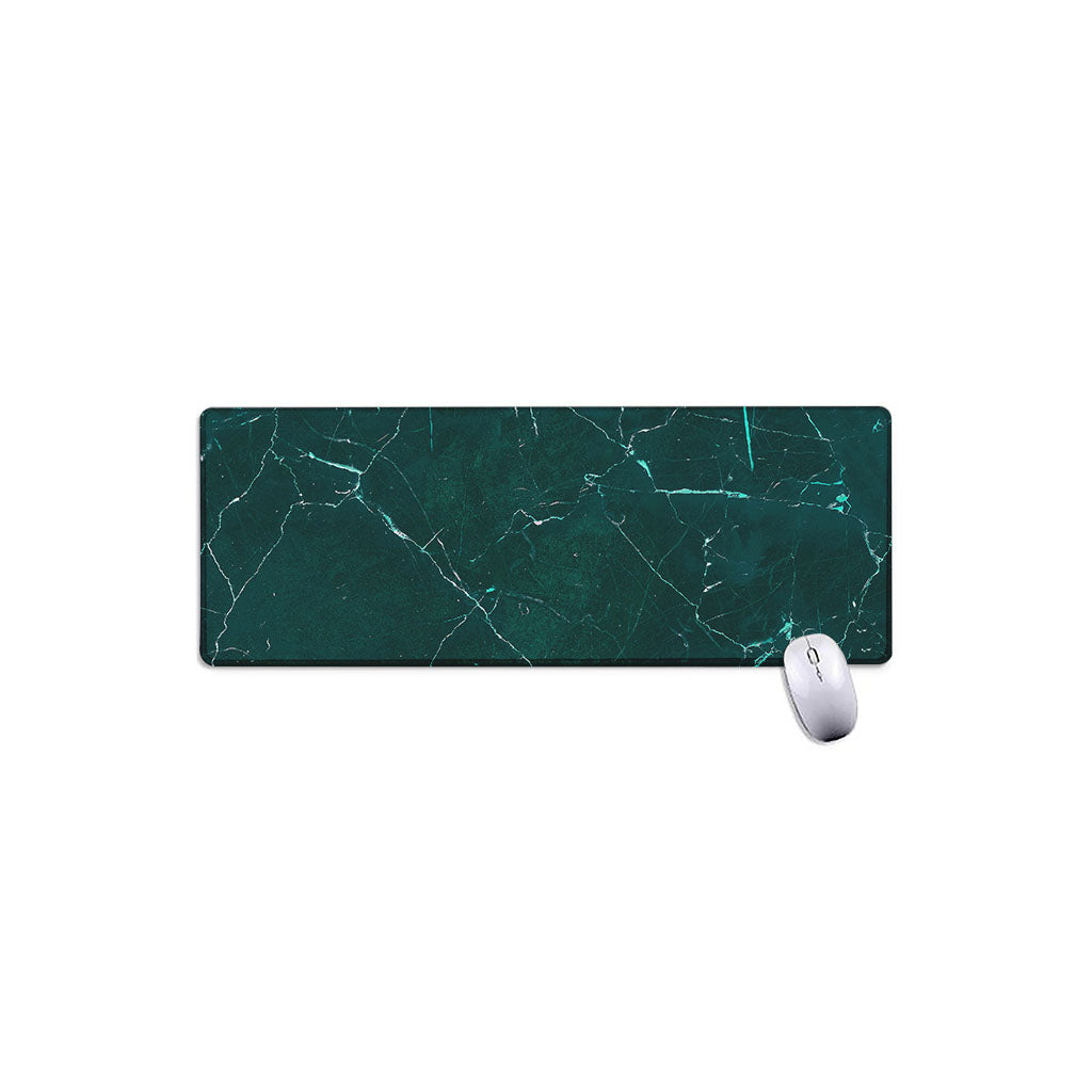 Dark Green Marble Print Extended Mouse Pad